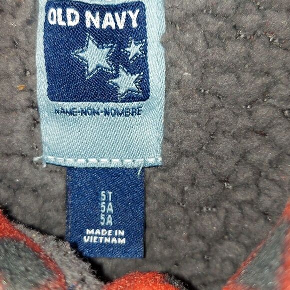 Old Navy Red Gray Buffalo Check Plaid Shacket 5T - Picture 4 of 11